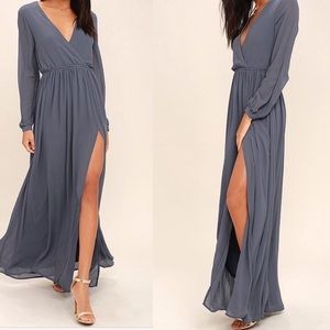 LuLus Water Lilies Long-sleeve Maxi Dress